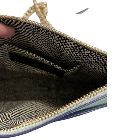 Rebecca Minkoff Avery Aqua Saffiano Leather Crossbody Convertible‎ Clutch Bag - Picture 7 of 8